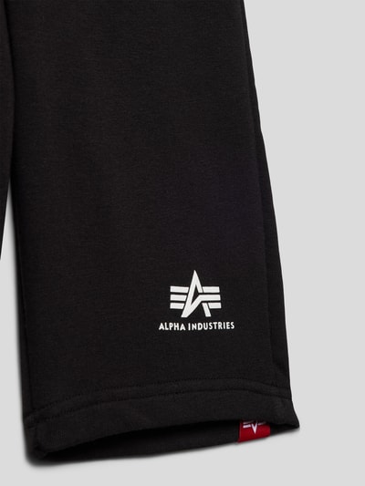 Alpha Industries Szorty z prostymi nogawkami i nadrukiem z logo Czarny 2