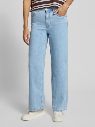 Marc O'Polo Wide leg broek van katoenmix, model 'TOLVA LONG' Jeansblauw - 4