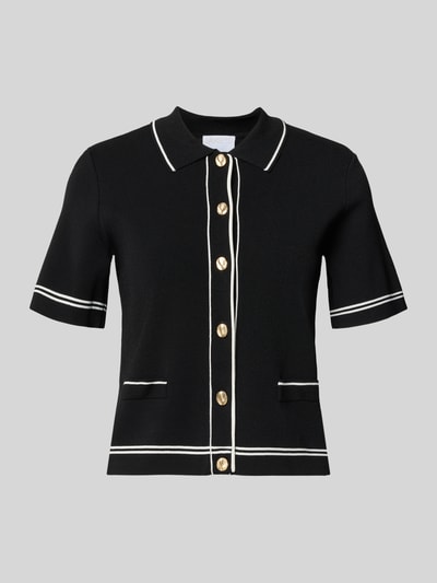 Jake*s Collection Cardigan aus Viskose-Mix mit 1/2-Arm Black 1