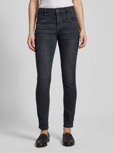 Buena Vista Slim fit jeans met labeldetail, model 'Florida' Donkergrijs - 4