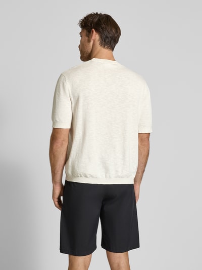 SELECTED HOMME Regular fit gebreid shirt van een mix van katoen en linnen, model 'BERG SUN' Offwhite - 5