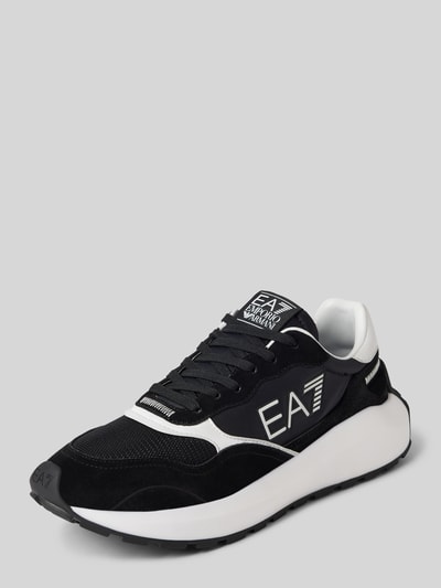 EA7 Emporio Armani Sneakers met contrastgarnering, model 'WADER' Zwart - 1