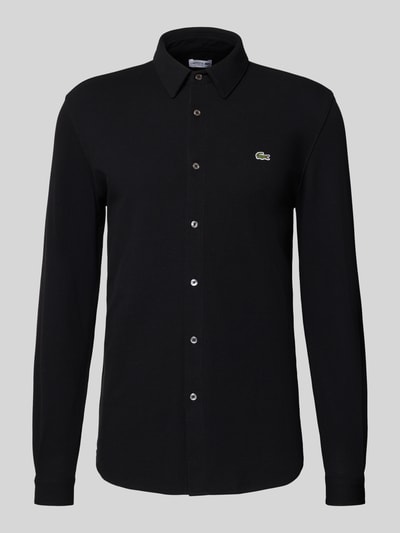 Lacoste Koszula casualowa o kroju slim fit z fakturą Czarny 2