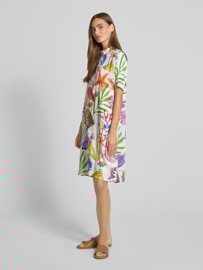 Milano Italy Knielange jurk met overhemdkraag Offwhite - 1