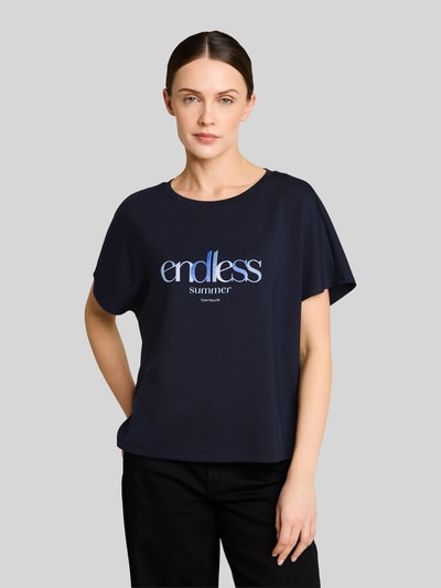 Tom Tailor comfort fit T-shirt Donkerblauw - 4