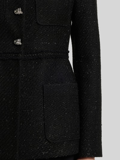 HUGO Shaped fit blazer van bouclé, model 'AFRANZI' Zwart - 6