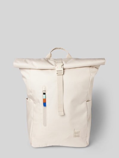 Gotbag Rucksack mit Label-Print Modell 'Rolltop Easy' Offwhite 2