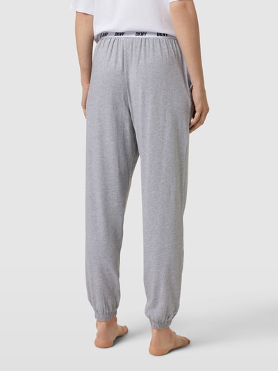 DKNY Pyjamabroek met logo in band, model 'Sleep Jogger' Middengrijs - 5