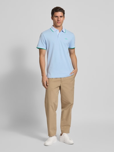 Tom Tailor Regular Fit Poloshirt aus Baumwoll-Mix Hellblau 1