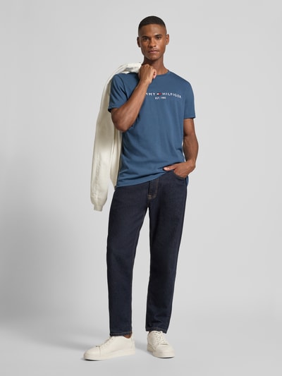 Tommy Hilfiger Slim Fit T-Shirt aus reiner Baumwolle Jeansblau 1