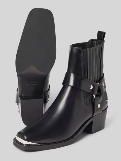 Anine Bing Boots aus Rindsnappa mit Metallspitze Black 4