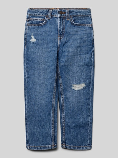 Mango Regular Fit Jeans im Used-Look Modell 'dad' Blau 1