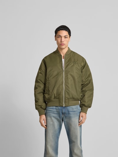 Diesel Bomberjacke mit Reißverschluss Khaki 4