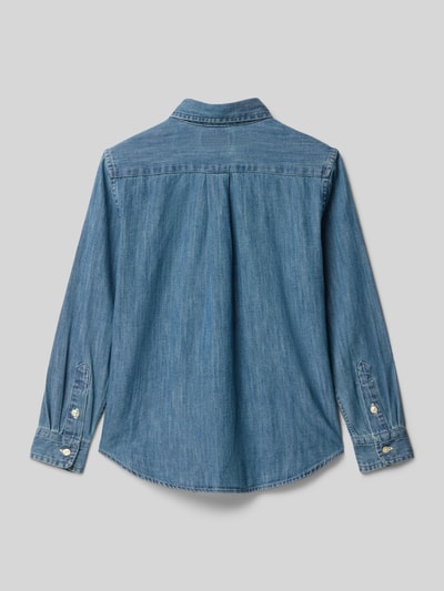 Polo Ralph Lauren Kids Jeansoverhemd met button-downkraag en labelstitching Blauw - 3