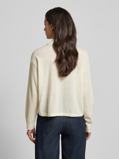 GUIDO MARIA KRETSCHMER WOMAN Regular fit shirt met lange mouwen in gebreide look, model 'Patrizia' Offwhite - 5