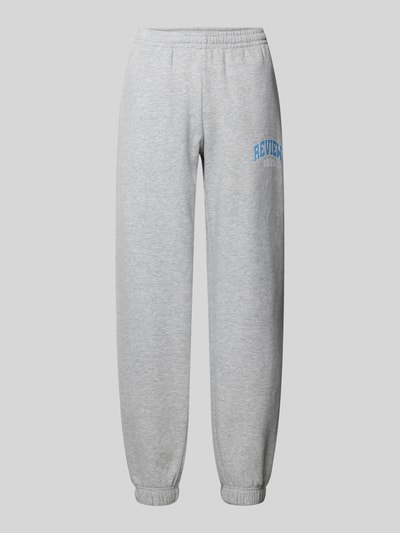 Review Sweatpants met labelprint Lichtgrijs gemêleerd - 2