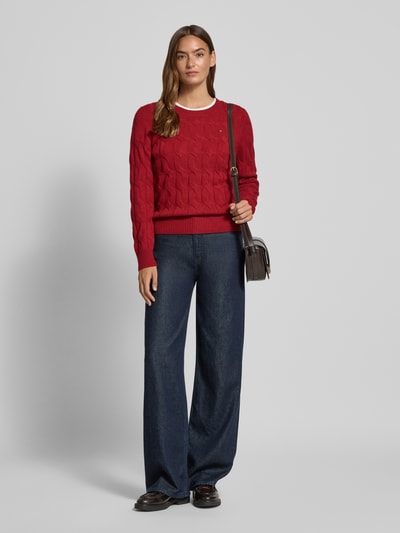 Tommy Hilfiger Regular Fit Strickpullover aus reiner Wolle Rot 1