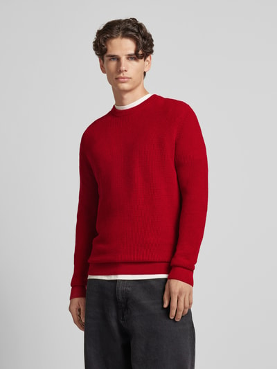 Superdry Gebreide pullover met ronde hals Donkerrood - 4