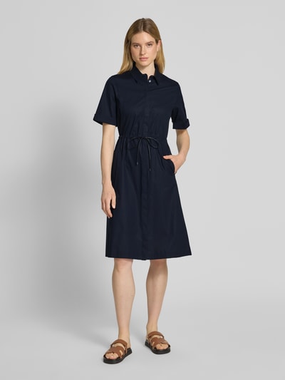 Marc Cain Knielanges Kleid mit Bindegürtel Marine 4