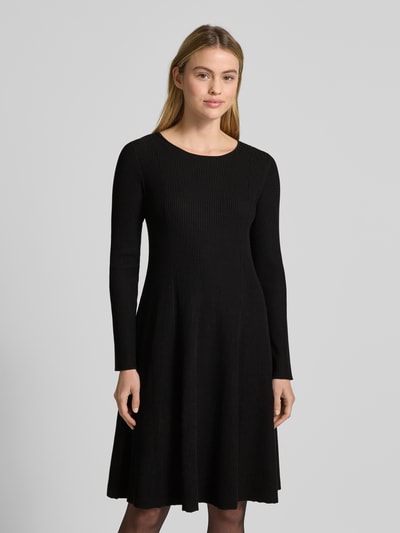 s.Oliver BLACK LABEL Shaped fit gebreide jurk van geribde viscosemix Zwart - 4