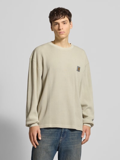 Carhartt Work In Progress Longsleeve mit Strukturmuster und Rundhalsausschnitt Offwhite 4