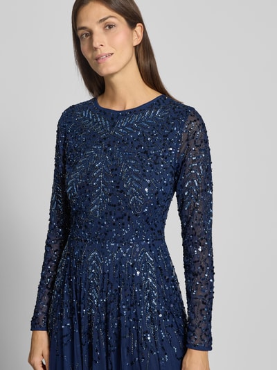 LACE & BEADS Abendkleid mit Rundhalsausschnitt Marine 3