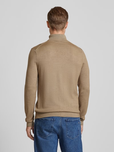 OLYMP Level Five Slim Fit Strickpullover mit Rollkragen Beige 5