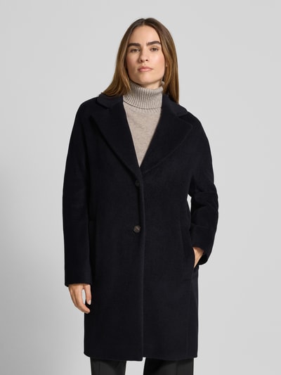 Marc Cain Regular fit lange jas van scheerwolmix met alpaca Zwart - 4