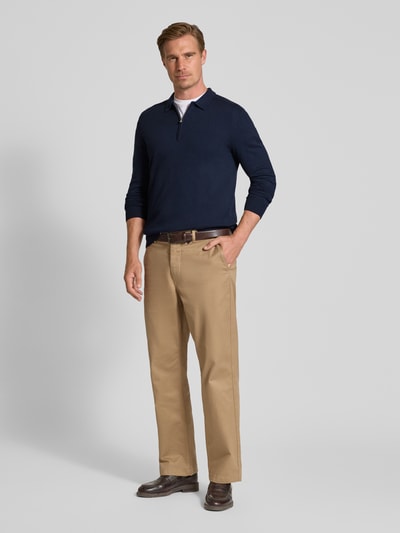 SELECTED HOMME Regular fit gebreide pullover van puur katoen, model 'BERG' Marineblauw gemêleerd - 1