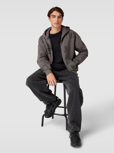 REVIEW Sweatjacke BLING mit Strasssteinen Dunkelgrau 1