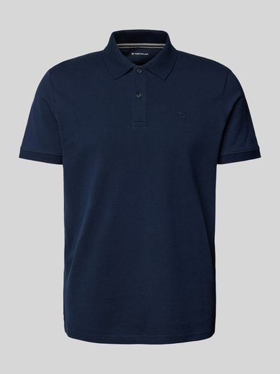 Tom Tailor Koszulka polo o kroju regular fit z czystej bawełny pika z wyhaftowanym logo Ciemnoniebieski 2