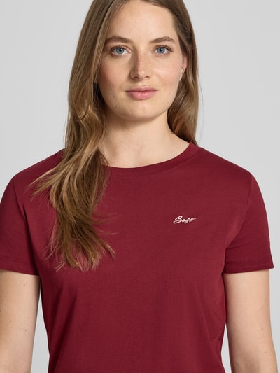 BOSS Orange Regular fit T-shirt van puur katoen, model 'ESOGO' Bordeaux - 3