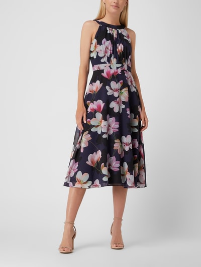 Christian Berg Cocktail Cocktailkleid aus Chiffon mit floralem Muster  Marine 1