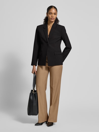 My Essential Wardrobe Żakiet o kroju slim fit z kieszeniami z patką model ‘Milan’ Czarny 1