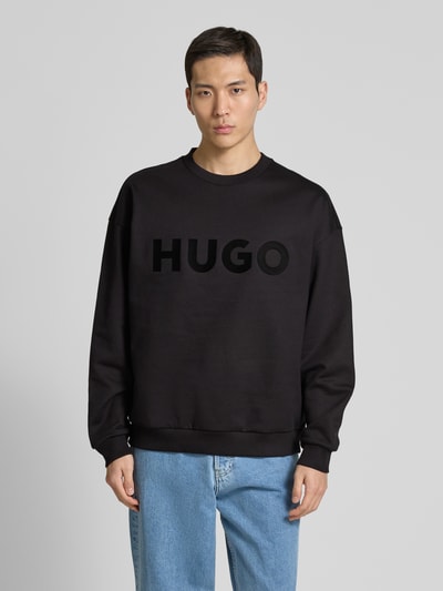 HUGO Sweatshirt mit Label-Print Modell 'Dinex' Black 4