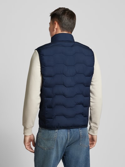 Tom Tailor Regular fit bodywarmer met borstzak met rits Marineblauw - 5