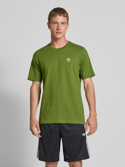 adidas Originals T-shirt met labelstitching Olijfgroen - 4