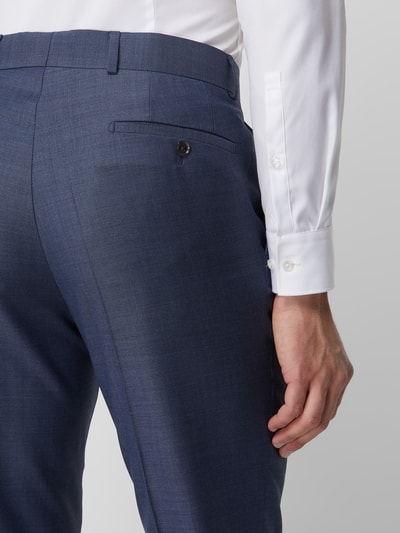 Carl Gross Pantalon van scheerwol, model 'Stevenson' Rookblauw - 3