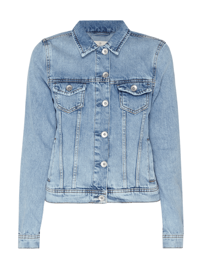 Review Jeansjacke mit Pattentaschen Hellblau 2