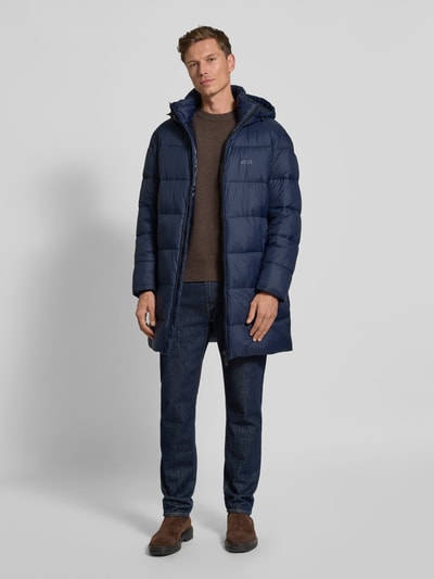BOSS Regular Fit Steppjacke mit Label Print Modell 'CIKER' Marine 1
