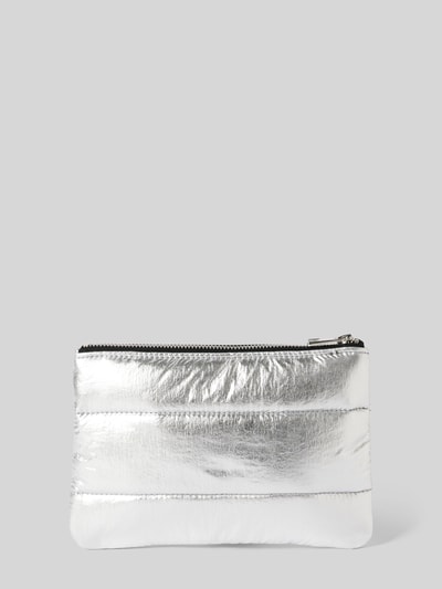 WOUF Kosmetiktasche mit Steppnähten Modell 'Silver Glossy' Silber 2