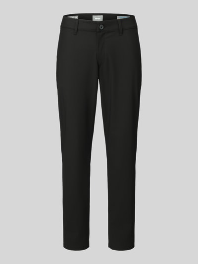 Produktfoto, schwarze Tapered Fit Stoffhose mit Viskose-Anteil Modell 'Phil' von Brax, glatte Textur, Herren Gerade Hose