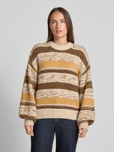 MSCH Copenhagen Sweter z dzianiny z mieszanki wełny lana model ‘Constance’ Musztardowy 4