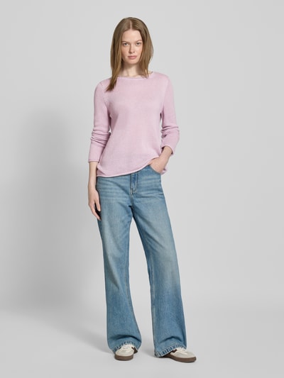 Marc O'Polo Sweter z dzianiny o kroju regular fit z czystej bawełny Lawendowy 1