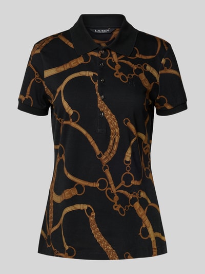 Lauren Ralph Lauren Slim fit poloshirt met labelstitching Zwart - 2