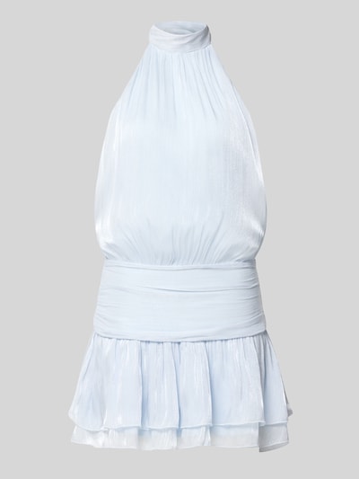 Gina Tricot Neckholder-Minikleid mit Taillenband Hellblau 2