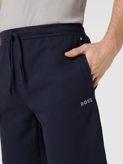 BOSS Regular Fit Shorts mit Label-Stitching Dunkelblau 3