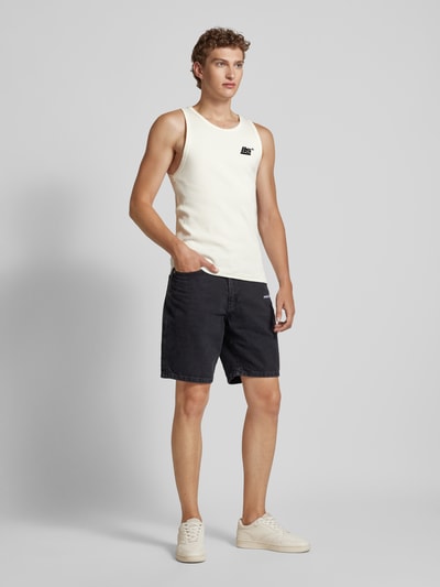 Low Lights Studios Tanktop mit Label-Stitching Modell 'BLOCK' Offwhite 1