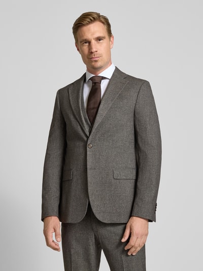 MCNEAL Regular Fit colbert met klepzakken Donkerbruin - 4