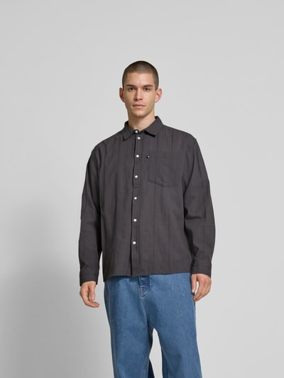 Wood Wood Relaxed Fit Freizeithemd mit Brusttasche Mittelgrau 4